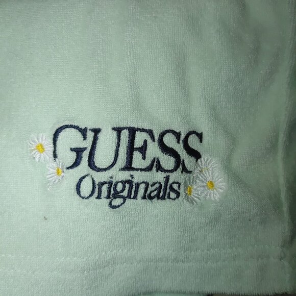 Guess Originals Mens Mint Green Terry Cloth Shorts Medium Daisies Floral Flower - Picture 3 of 10